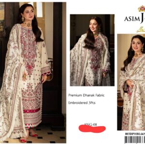BRAND:ASIM JOFA dhanak embroidered & embroidered shawl luxury unstitched 3pc