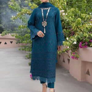 Summer Chickenkari suit 3pcs Brand :*KHAF کھف* ☆Fabric Cotton & chiffon☆