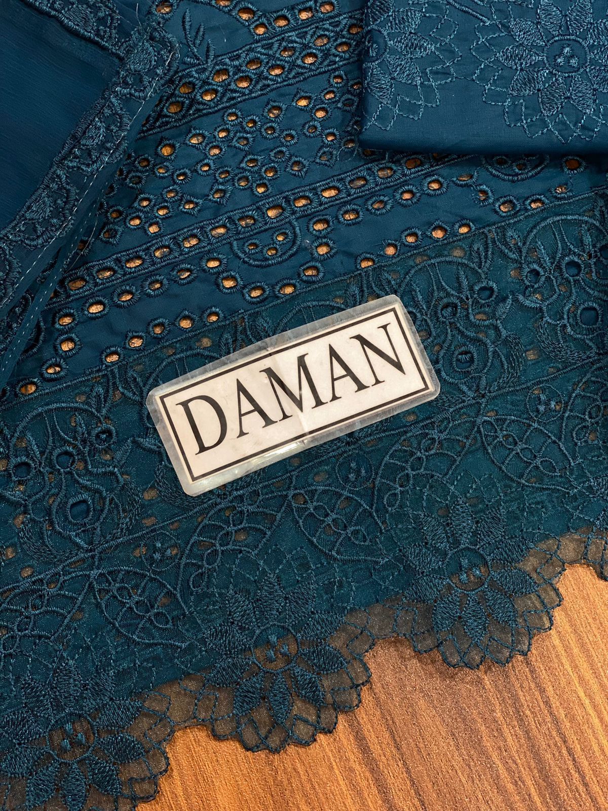 Summer Chickenkari suit 3pcs Brand :*KHAF کھف* ☆Fabric Cotton & chiffon☆ - Image 5