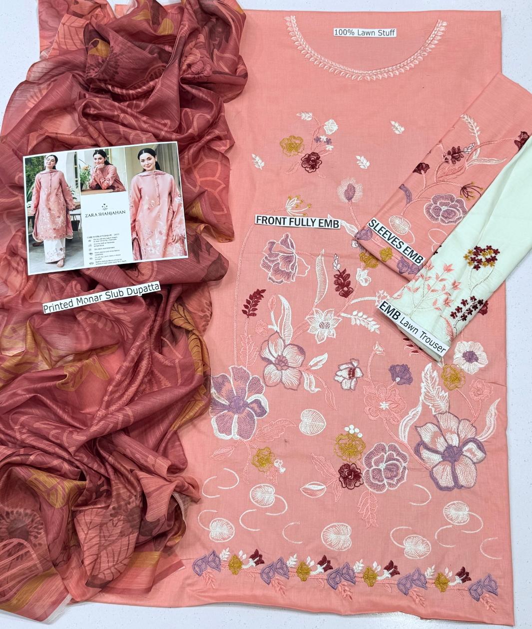 *PRESENTING ZARA SHAHJHAN BRAND LUXURY BRAND EMBROIDERED HIT CODE* - Image 5